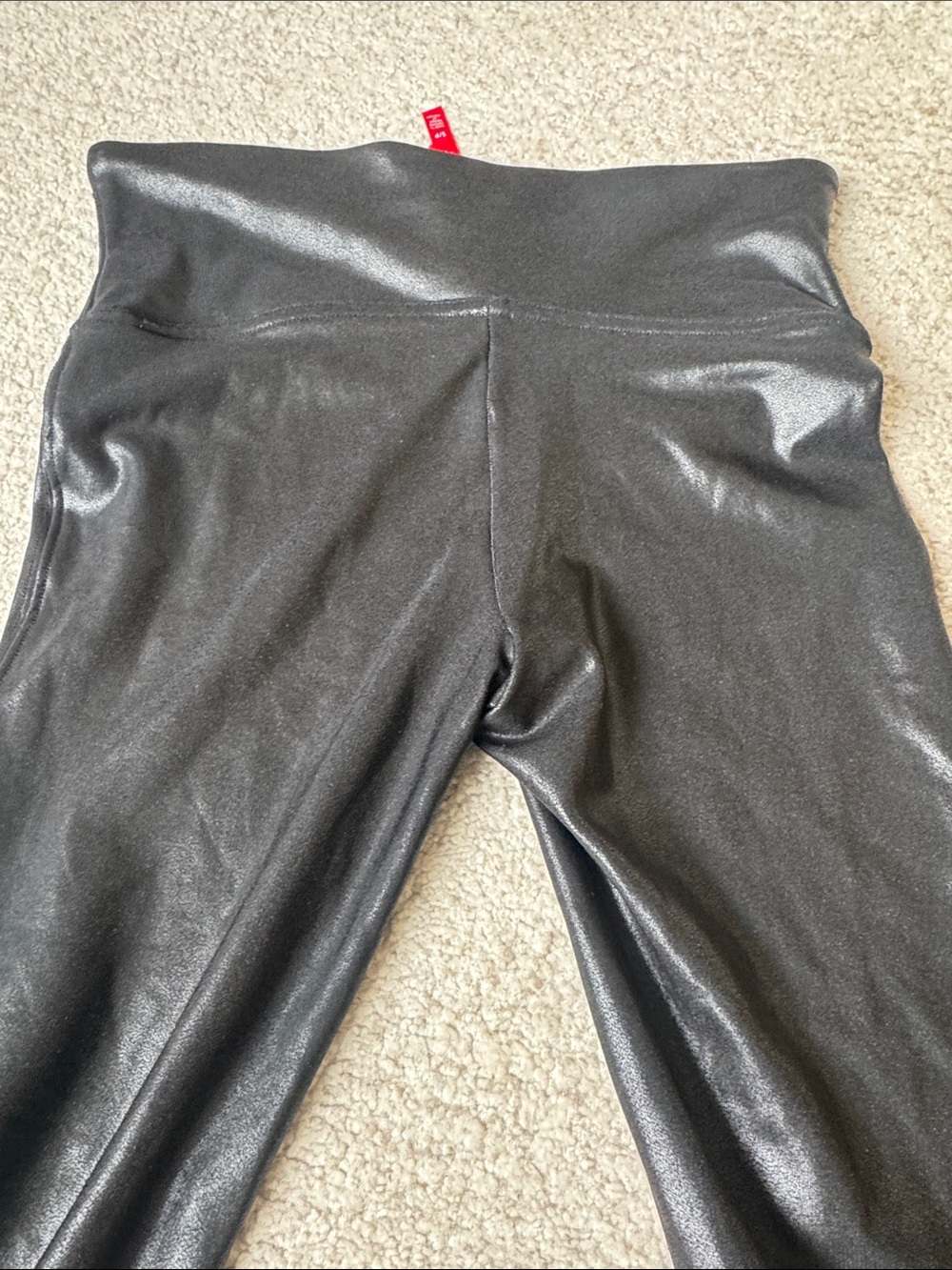 SPANX Shiny Black Faux-Leather Leggings - Picture 6 of 6
